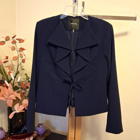 NWOT mac & jac Women’s Unique Designed Quality Lined Blazer Blue Jacket M 8 - Picture 7 of 11